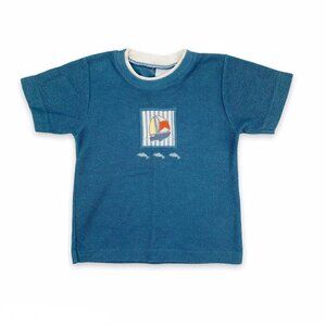 {VINTAGE/USA} Carters Knit Sailboat Appliqué Top